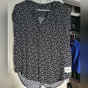 Calvin Klein Black and White Floral Blouse